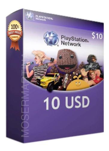 Tarjeta Psn-usa 10 Para Comprar Juegos Ps3, Ps4, Vita, Psp.