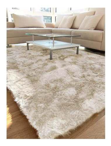 Alfombra Piel Sintética Beige Con Matices 1.5 X 2 Mts Aprox