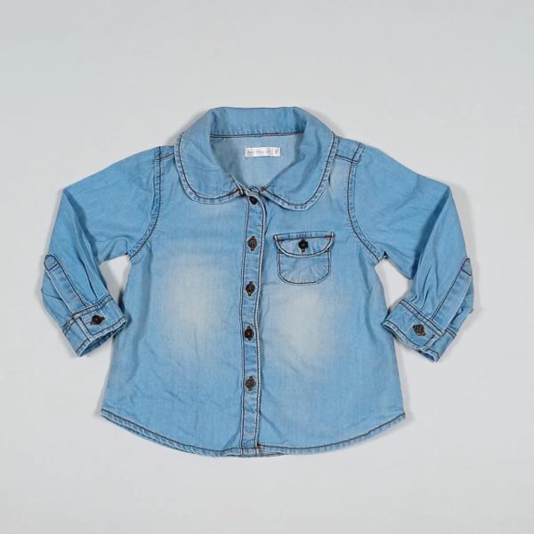 Talle 12 meses - camisa m/larga jean celeste - urb
